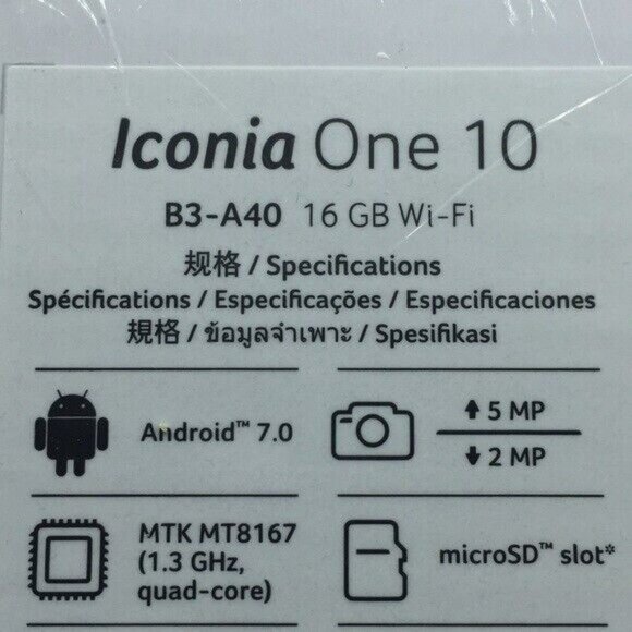 Acer Iconia 10" One 10 Tablet B3-A40 Shale Black 16 GB Android 7.0 Micro SD Slot - Picture 9 of 10